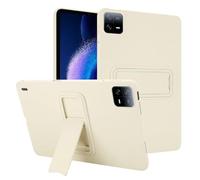 Coque en silicone compatible avec Xiaomi Mi Pad 6/Pad 6 Pro 2023 11,2", fine et légère en caoutchouc TPU souple, coque de protection intégrale antichoc avec béquille, beige