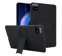 Coque en silicone compatible avec Xiaomi Mi Pad 6/Pad 6 Pro 2023 11,2", fine et légère en caoutchouc TPU souple, coque de protection intégrale antichoc avec béquille, noir