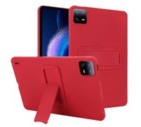 Coque en silicone compatible avec Xiaomi Mi Pad 6/Pad 6 Pro 2023 11,2", fine et légère en caoutchouc TPU souple, coque de protection intégrale antichoc avec béquille, rouge