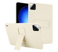 Coque en silicone compatible avec Xiaomi Pad 6S Pro 12,4" sorti en 2024, coque de protection intégrale antichoc avec béquille, beige