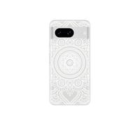 Coque en silicone - Compatible Google Pixel 8 - design mandala blanc