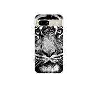 Coque en silicone - Compatible Google Pixel 8a - design tigre blanc et noir