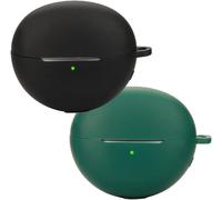 Coque En Silicone Compatible Huawei Freeclip - Protection Antichoc Et Antipoussière, Compatible Charge Sans Fil, Design 3d Mignon Avec Mousqueton - Noir/Vert