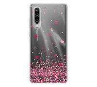 Coque En Silicone - Compatible Huawei P30 - Design Confettis De Coeurs Rose