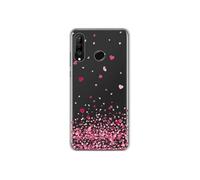 Coque en silicone - Compatible Huawei P30 Lite - design confettis de coeurs rose