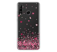 Coque En Silicone - Compatible Huawei P30 Lite - Design Confettis De Coeurs Rose