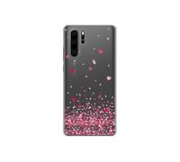 Coque en silicone - Compatible Huawei P30 Pro - design confettis de coeurs rose