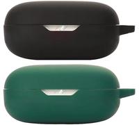 Coque En Silicone Compatible Jbl Wave Flex ¿ Antichoc & Compatible Recharge Sans Fil, Protection Anti-Poussière, Housse 3d Mignonne Avec Mousqueton (Noir/Vert)