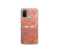 Coque en silicone - Compatible Oppo A53S - design paillettes coeur
