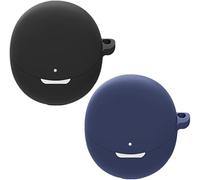 Coque En Silicone Compatible Oppo Enco Air3 ¿ Anti-Choc Et Anti-Poussière, Compatible Charge Sans Fil, Motif 3d Mignon Avec Mousqueton (Noir/Bleu)