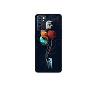 Coque en silicone - Compatible Oppo Reno 6 5G - design cosmonaute aux ballons