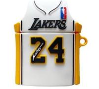 Coque en silicone compatible pour AirPods1/2 - Lakers de Los Angeles 24 Blanc