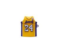 Coque en silicone compatible pour AirPods1/2 - Lakers de Los Angeles 24 Jaune