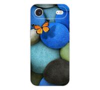 Coque en silicone - Compatible pour Apple iPhone 17 Air - design papillon galet bleu