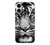 Coque en silicone - Compatible pour Apple iPhone 17 - design tigre blanc et noir