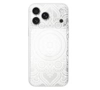 Coque en silicone - Compatible pour Apple iPhone 17 Pro Max - design mandala blanc