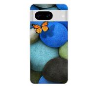 Coque en silicone - Compatible pour Google Pixel 8 - design papillon galet bleu