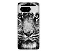 Coque en silicone - Compatible pour Google Pixel 8 - design tigre blanc et noir
