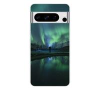 Coque en silicone - Compatible pour Google Pixel 8 Pro - design aurores boreales