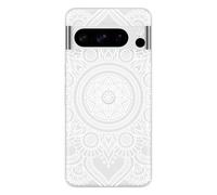 Coque en silicone - Compatible pour Google Pixel 8 Pro - design mandala blanc