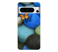 Coque en silicone - Compatible pour Google Pixel 8 Pro - design papillon galet bleu