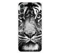 Coque en silicone - Compatible Samsung Galaxy A24 4G - design tigre blanc et noir