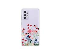 Coque en silicone imprimée compatible Samsung Galaxy A52 Printemps en fleurs