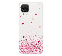 Coque En Silicone - Compatible Samsung Galaxy M22, Samsung Galaxy M32 - Design Confettis De Coeurs Rose