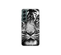 Coque en silicone - Compatible Samsung Galaxy S22 - design tigre blanc et noir