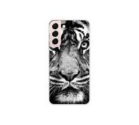 Coque en silicone - Compatible Samsung Galaxy S22 Plus - design tigre blanc et noir