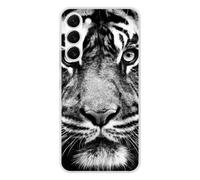Coque en silicone - Compatible Samsung Galaxy S23 - design tigre blanc et noir