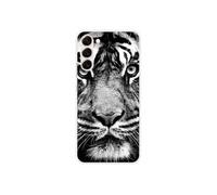 Coque en silicone - Compatible Samsung Galaxy S23 Plus - design tigre blanc et noir