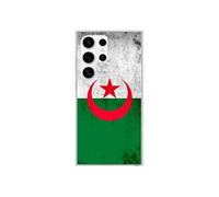 Coque en silicone imprimée compatible Samsung Galaxy S24 Ultra Drapeau Algérie