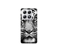 Coque en silicone - Compatible Xiaomi 14T 4G - design tigre blanc et noir