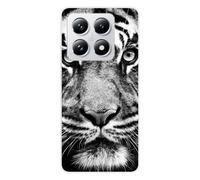 Coque en silicone - Compatible Xiaomi 14T Pro - design tigre blanc et noir