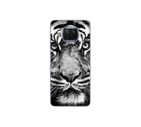 Coque en silicone - Compatible Xiaomi Mi 10T Lite - design tigre blanc et noir