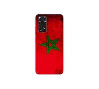 1001coques Coque Compatible avec Xiaomi Redmi Note 11 4G - Housse Fine en Silicone Transparente - Design Drapeau Maroc