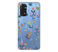 1001coques Coque Compatible pour Xiaomi Redmi Note 11 4G - Housse Fine en Silicone Transparente - Design Fleurs colorees