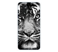 Coque en silicone - Compatible Xiaomi Redmi Note 11 4G - design tigre blanc et noir