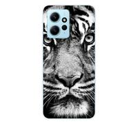 Coque en silicone - Compatible Xiaomi Redmi Note 12 4G - design tigre blanc et noir
