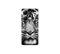 Coque en silicone - Compatible Xiaomi Redmi Note 13 Pro 4G - design tigre blanc et noir