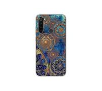 1001coques Coque de Téléphone Compatible pour Xiaomi Redmi Note 8T, Design mandalla Bleu, Imprimée en France, Étui Souple en Silicone, Housse de Protection.