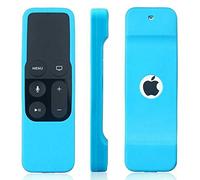 Coque en silicone de protection à télécommande fine compatible pour Apple TV 4ème génération (Azurro)