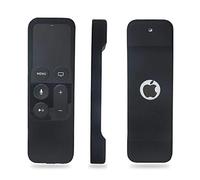 Coque en silicone de protection à télécommande fine compatible pour Apple TV 4ème génération (Noir)
