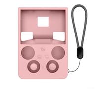 Coque en silicone dédiée pour ANBERNIC RG477V offrant un soutien structurel, des découpes précises et une intégration de charge transparente (rose)