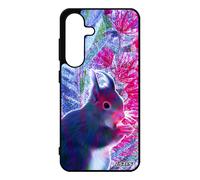 Coque En Silicone Ecureuil Pour Samsung S25 Foret 4g Pas Cher De Protection Mignon Fleurs Design Animal Bleu Case Dessin Nature Pour Galaxy