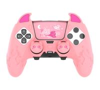 Coque en silicone et Joystick Capsules pour PS5 DualSense Edge Controller Manette - Petit Démon Rose