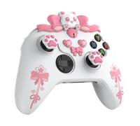 Coque en silicone et Joystick Capsules pour Xbox Series X / S Controller Manette - Chat Mignon Blanc