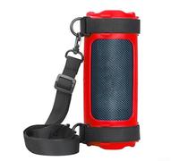 Coque en silicone étanche et résistante aux chutes pour haut-parleur JBL Flip 7 avec sangle de fixation pour vélo pour une utilisation sûre et pratique en extérieur (rouge)