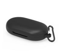 Coque en Silicone Geekria Compatible avec Soundcore AeroClip par Anker écouteurs True Wireless, Protection avec Crochet Porte-clés, Port de Charge Accessible (Noir)